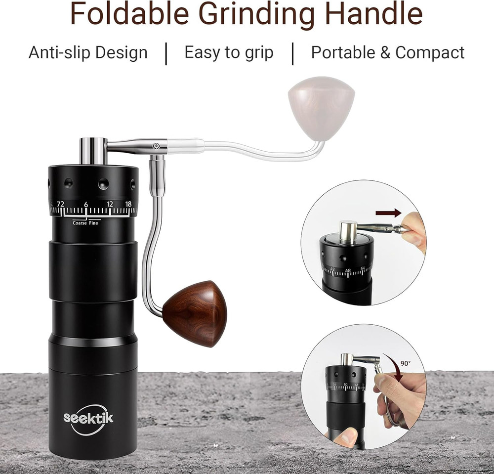 Manual Coffee Grinder with Numerical External Adjustable Setting Stainless Steel
