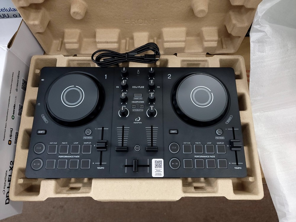 AlphaTheta DDJ-FLX2 DJ Controller SeratoDJ Lite DDJFLX2 Compact Portable