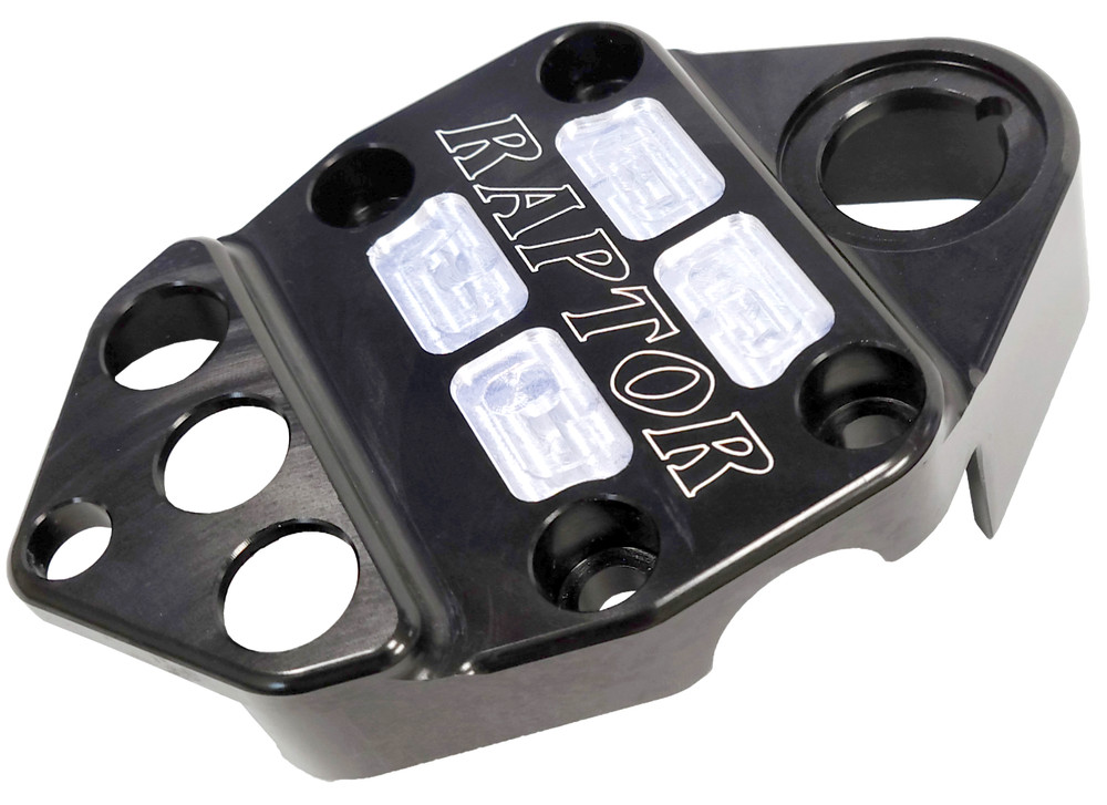 YAMAHA RAPTOR 660 HANDLEBAR UPPER CLAMP, KEY SWITCH / WARNING LIGHT HOLDER