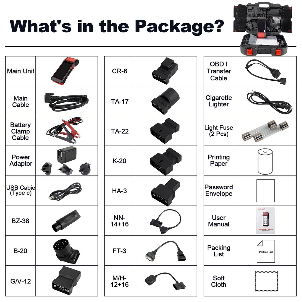 KINGBOLEN K6 PRO Elite OBD2 Car Diagnostic Tool Scanner ECU Key Coding TPMS IMMO