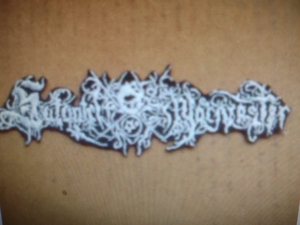 SATANIC WARMASTER,IRON ON WHITE EMBROIDERED PATCH