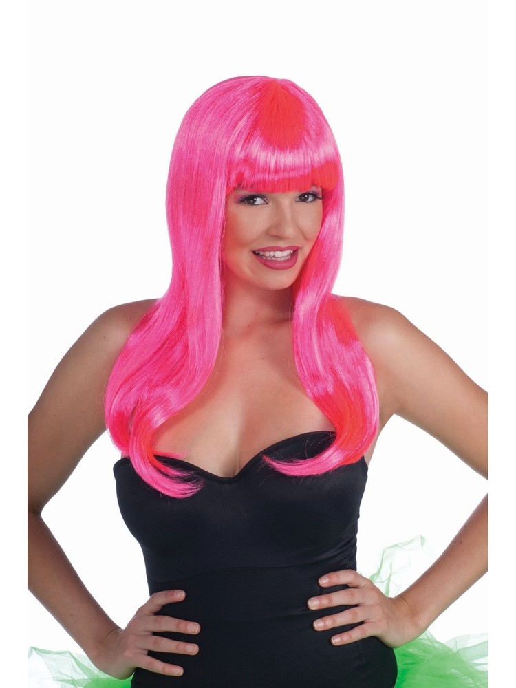 Wig-Neon Long-Pink - Rubie's