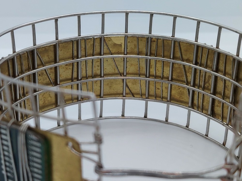 Artisan Computer Chip Bracelet Silver Tone Wire Brass Cuff