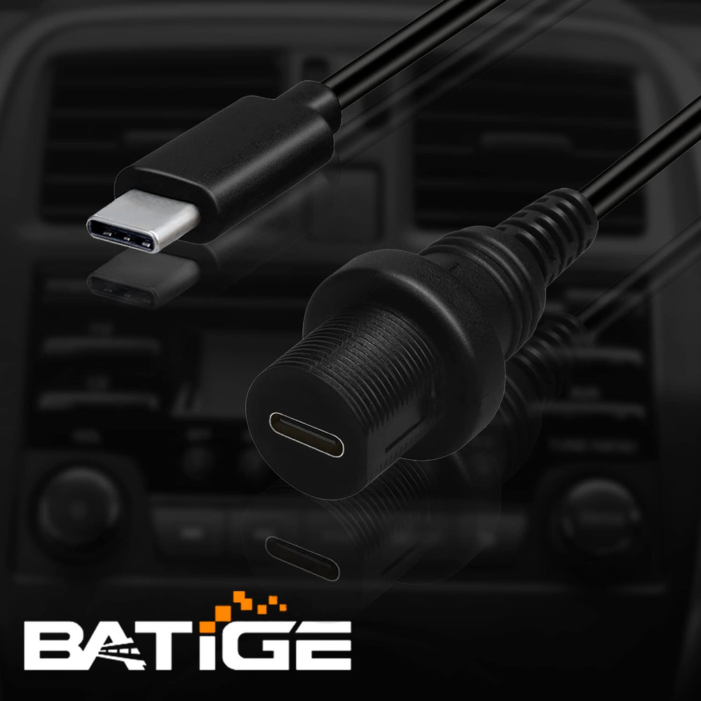 5/8" round Hole Small Type C 3.1 Car Flush Mount Cable USB C 3.1 Panel Mount Mal