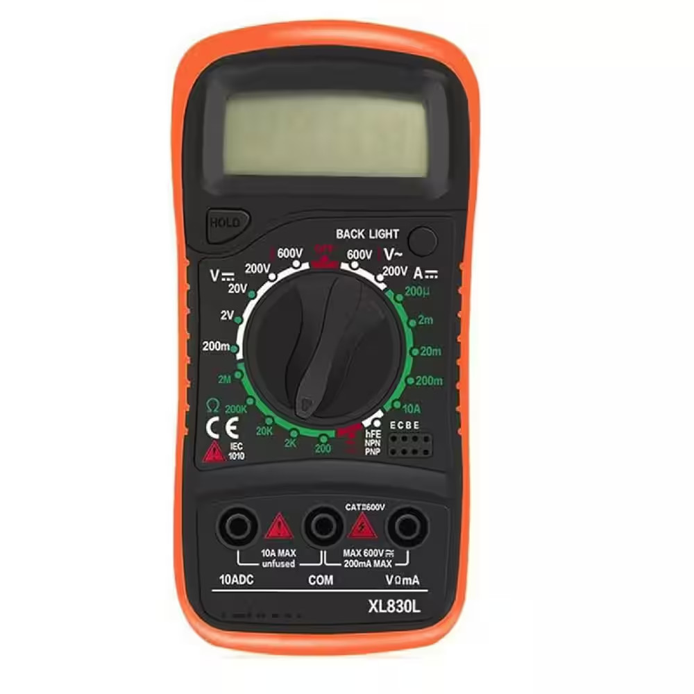 Digital Multimeter with AC/DC Voltage, Current, Resistance, Continuity, Diode Te