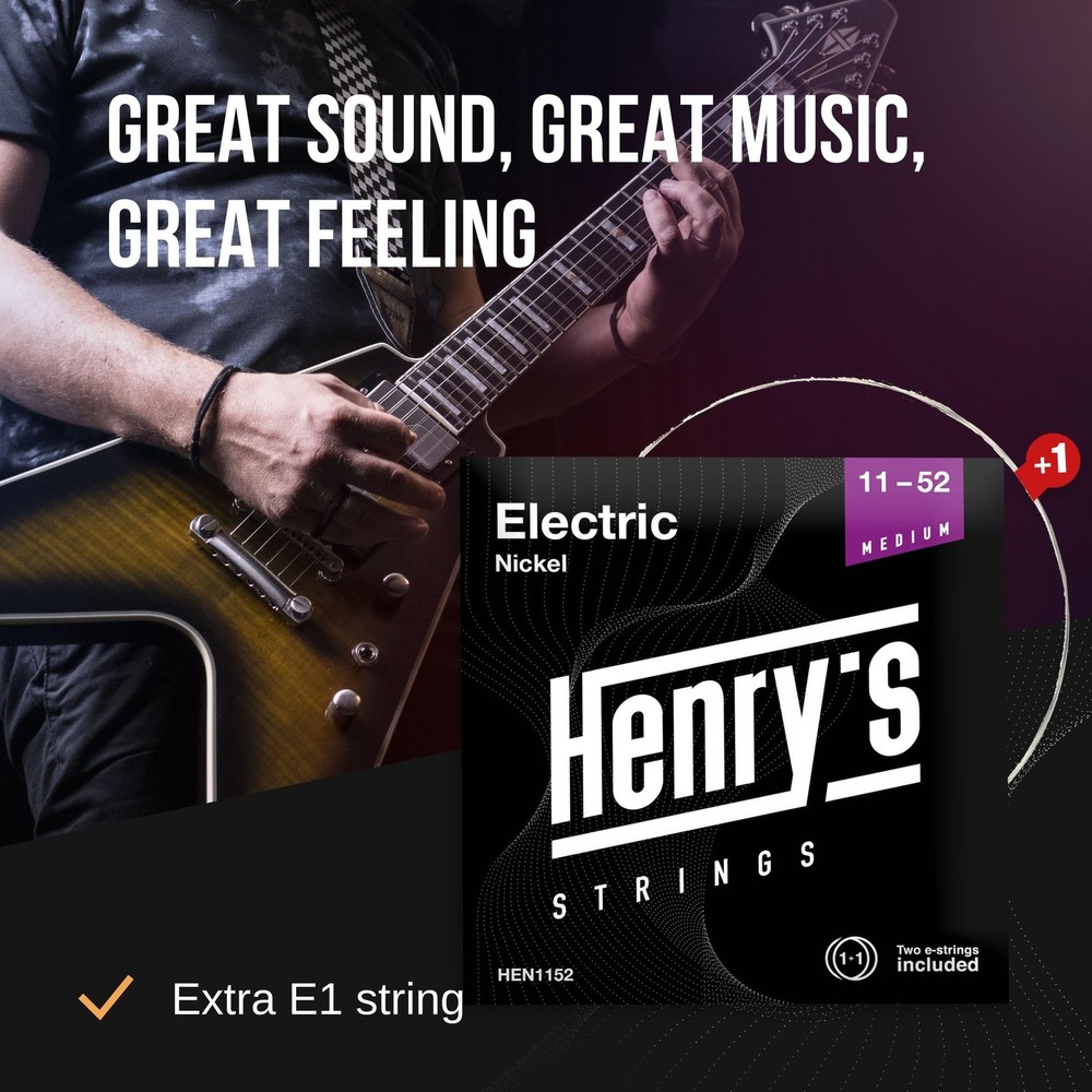 2-Pack Electric Guitar Strings - Extra E-1 String & 3 Picks - Perfect For Blu...