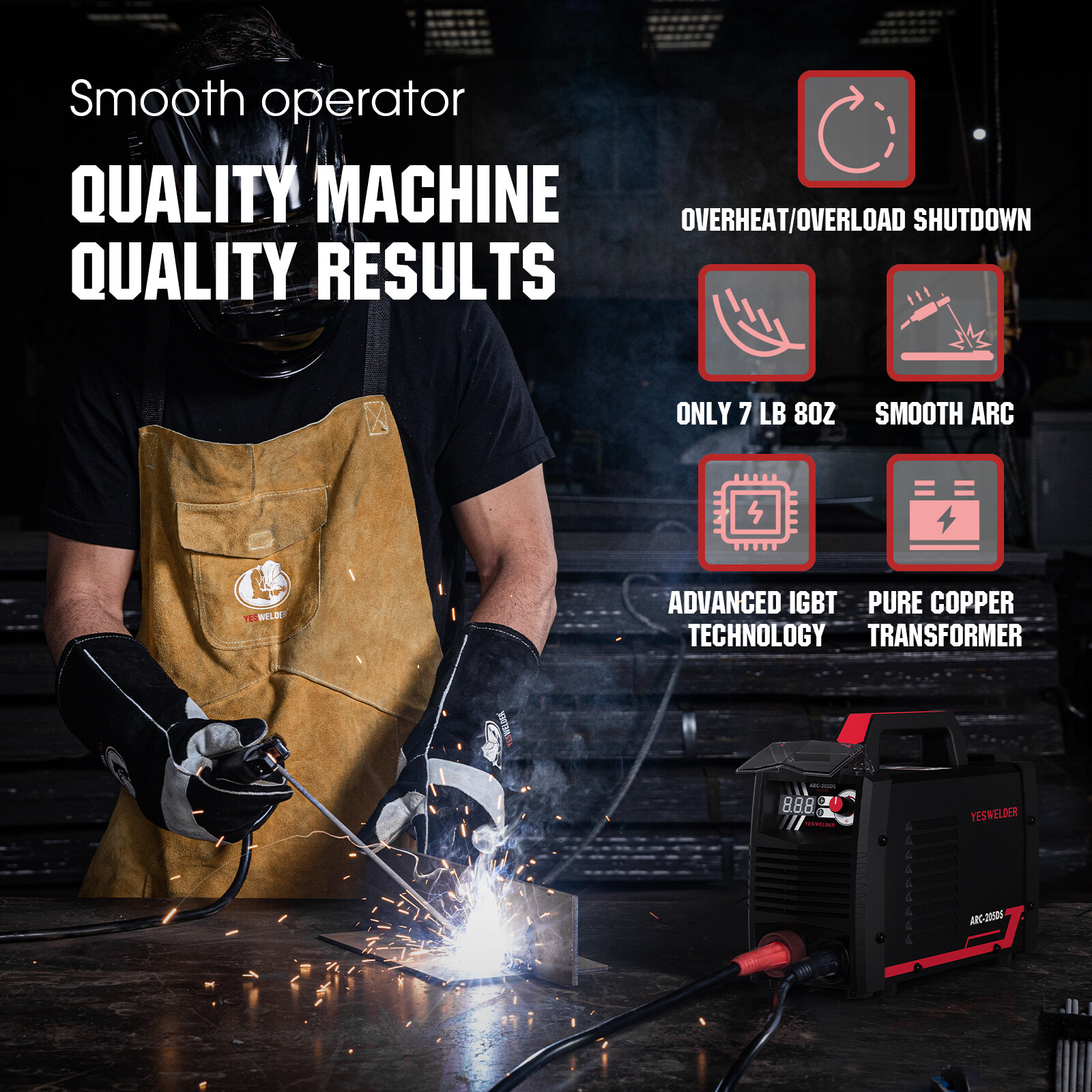 110/220V ARC Welder 205A IGBT DC Inverter MMA ARC Welding Machine