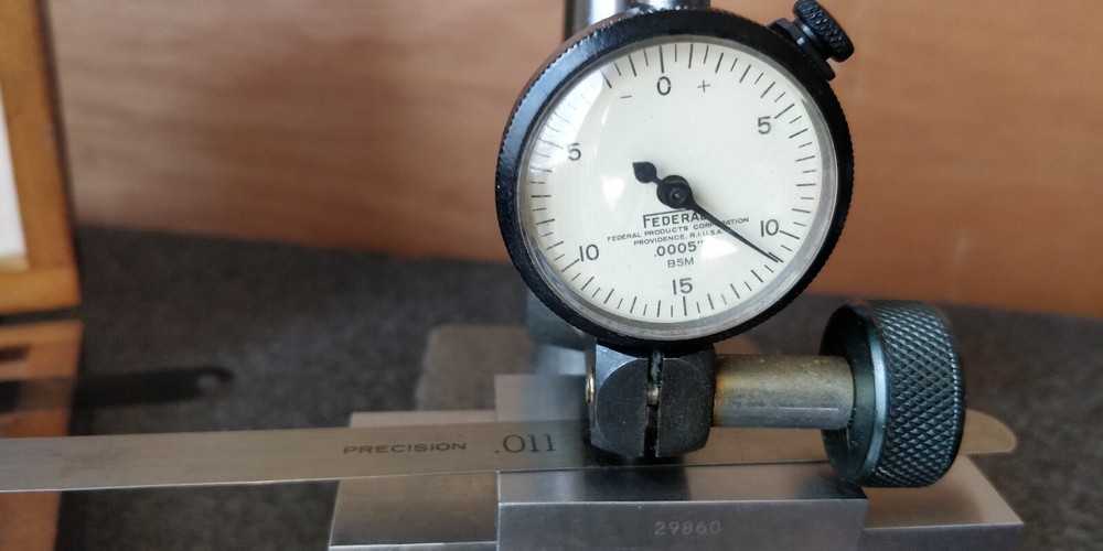 TESTED Dial Indicator: .0005"- FEDERAL USA B5M .075” Range,
