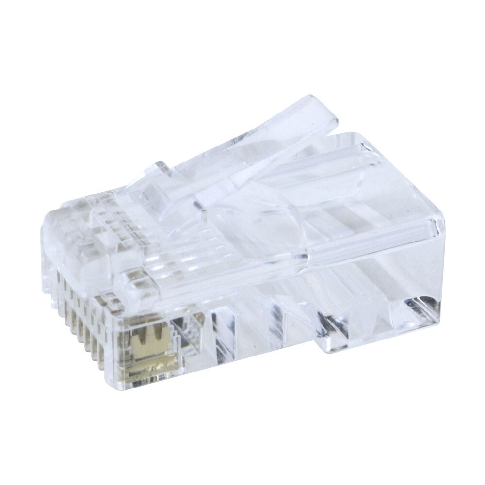 Construct Pro RJ45 Cat5e Connectors for Solid & Stranded Wires (Qty. 100, Clear)