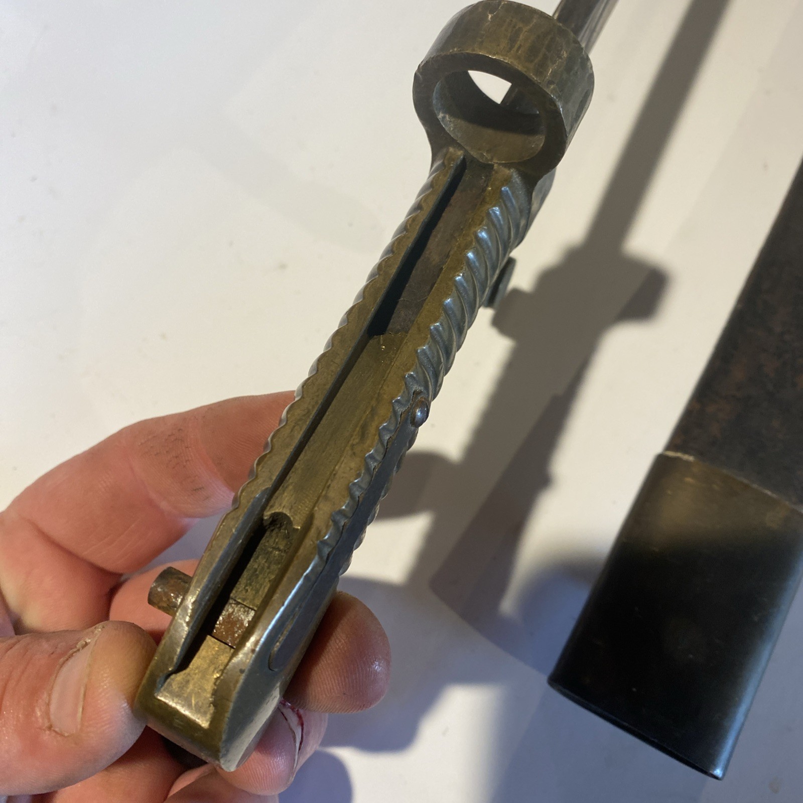 US Navy Rifle Model 1861 Collins Plymouth Whitneyville Saber Bayonet + Scabbard