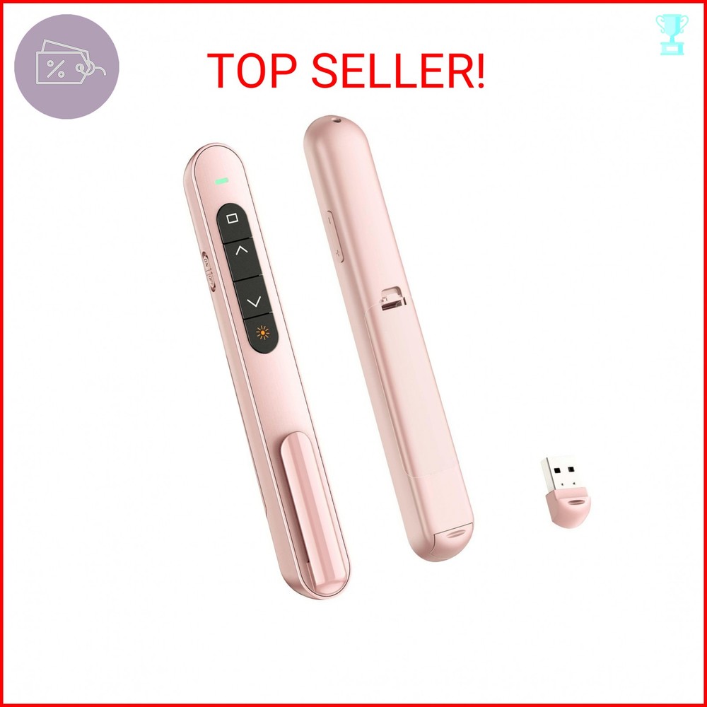 QUI Presentation Clicker for PowerPoint, RF 2.4GHz USB Wireless Presenter Remote