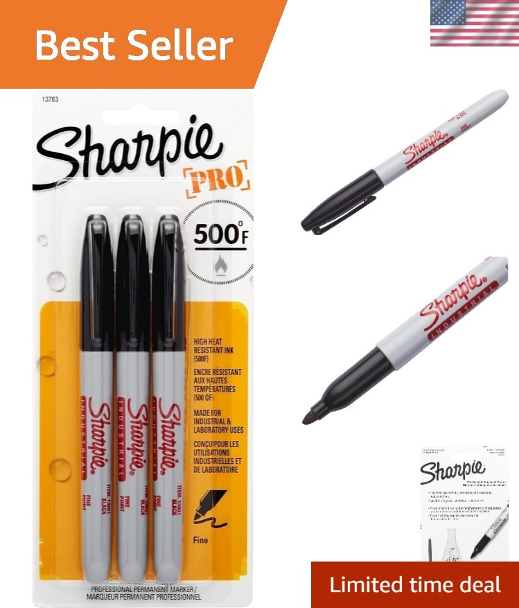 Durable Fine Point Permanent Markers - 3 Count, Designed for Extreme Conditions