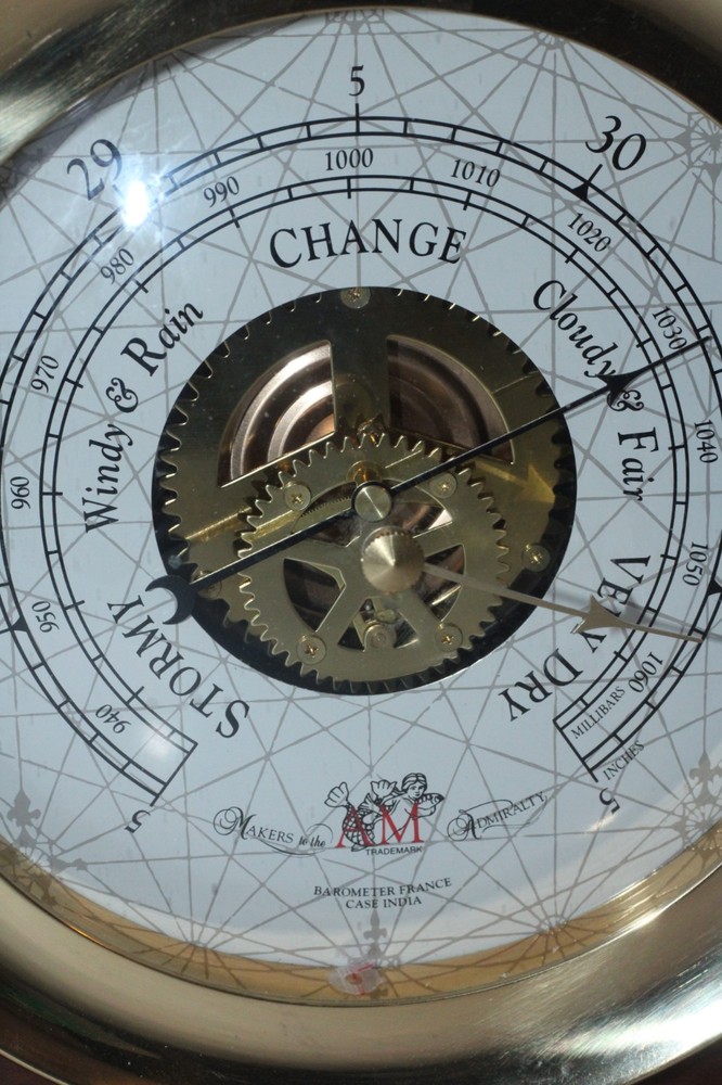Solid Brass Wall Mount Ship Barometer