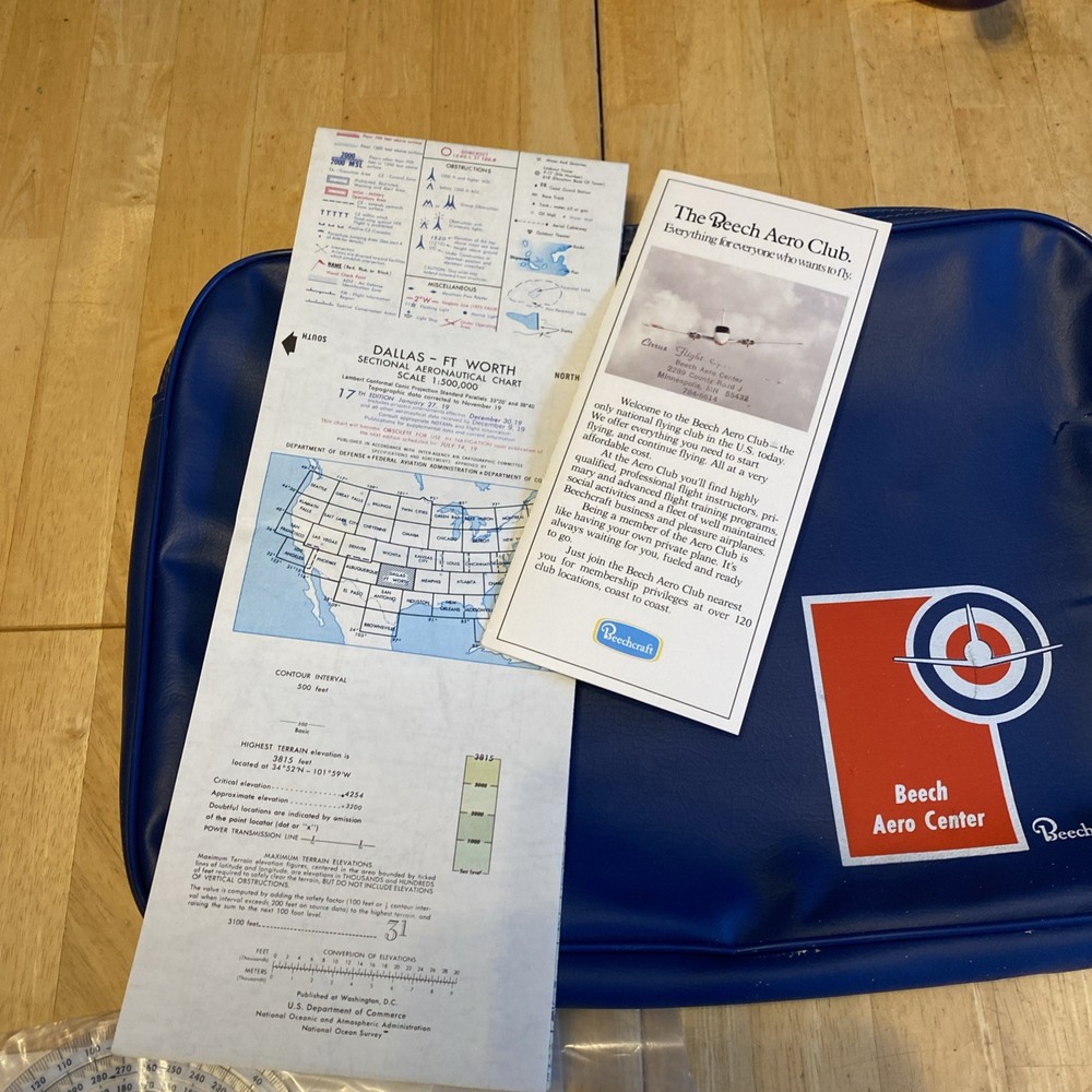 Beechcraft Beech Aero Center Private pilot Training kit, Manual, Workbook & Bag