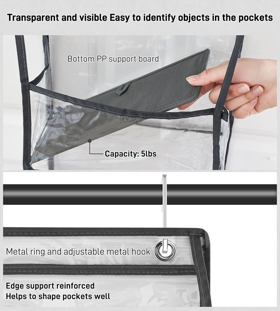Versatile Hanging Pantry Organizer with Clear Pockets - Efficient Space Saver