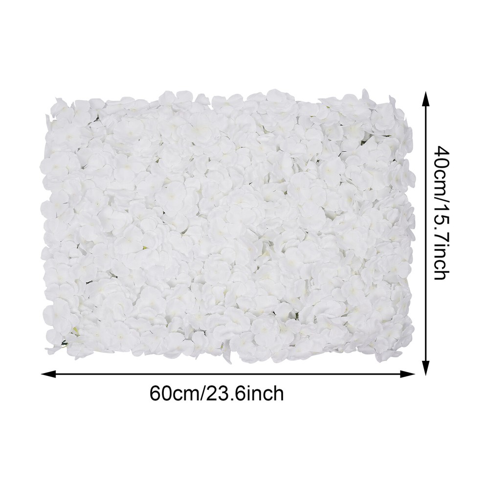 20Pcs Flower Panel Artificial Flower Wall Panel White Flower Backdrop Wall Decor