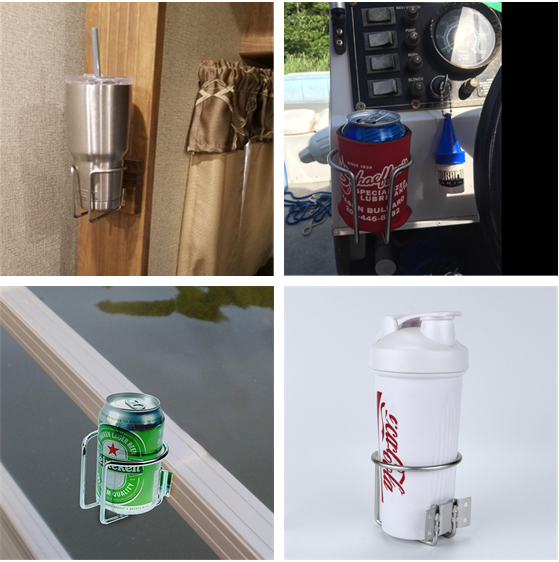 4X Portable Boat Cup Holder Stainless Steel Boat Accessories Marine with Screws