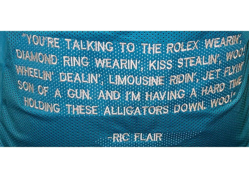 Ric Flair Signed Custom Blue Stats Jersey JSA