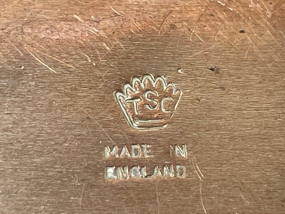 Silver Plate Rectangular Box Crumb Tray with Handle Engraved Artwork Vintage