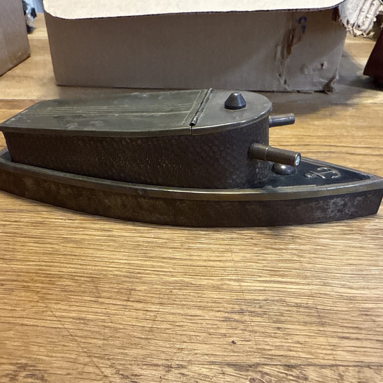 Snuff/Cigarette Box. U.S. Naval Gunboat Copper Dimpled. Rare WW1!! 1940’s