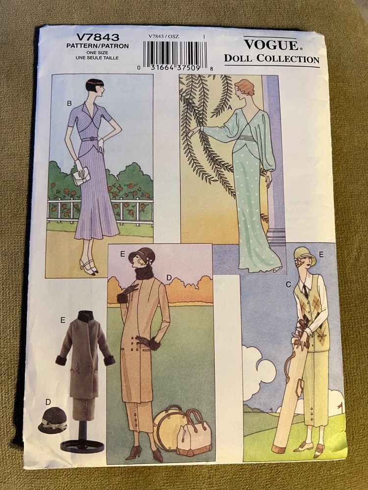 VOGUE Doll Collection Sewing Pattern V7843 Uncut