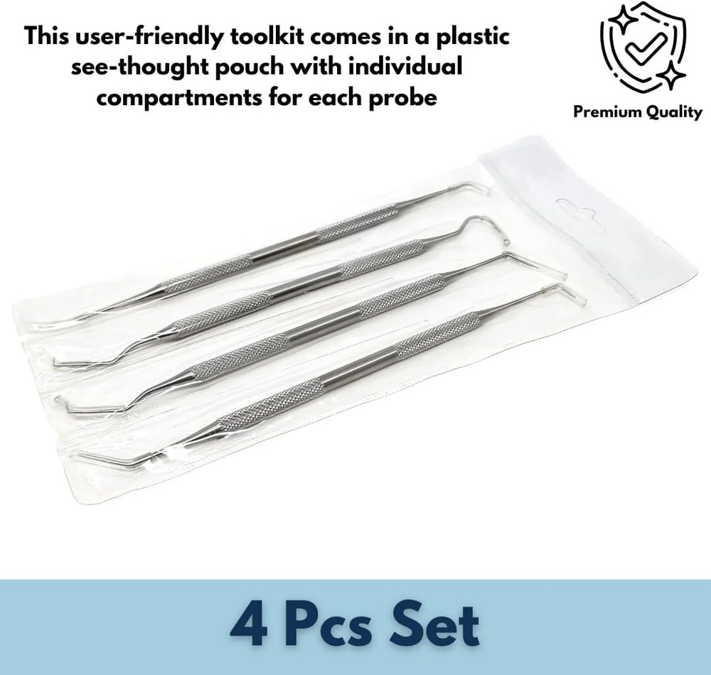 4-Pack Professional Dental Scraper Tool Oral Picks to Remove Calculus from Teeth