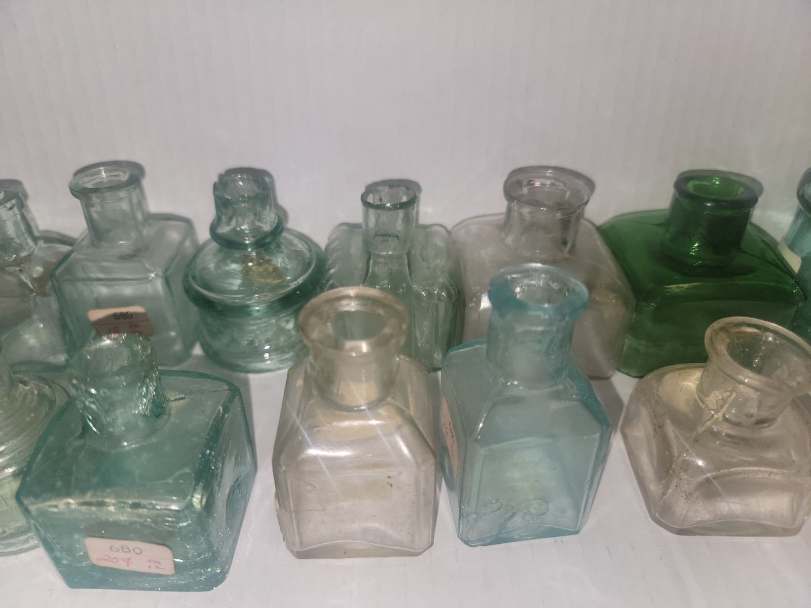 Lot Of 16 Antique Ink Bottles- Free Shipping