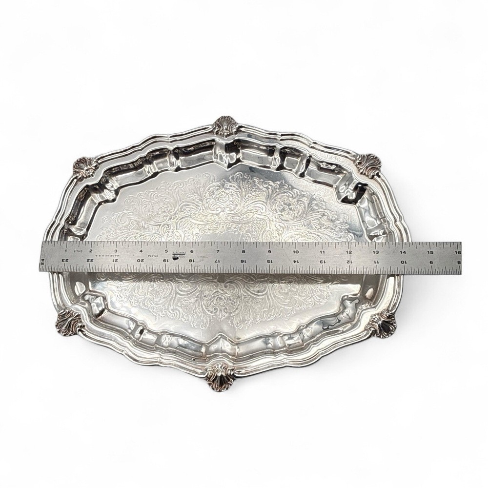 Blackington Silver Plated Oval Serving Tray Footed