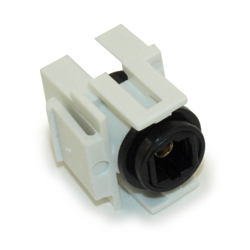 Keystone Jack Insert/Coupler Type: Toslink Optical Female/Female White