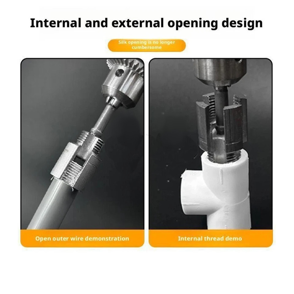 For PVC Pipe Threader Kit Internal & External Manual Threading Tool Set NEW US