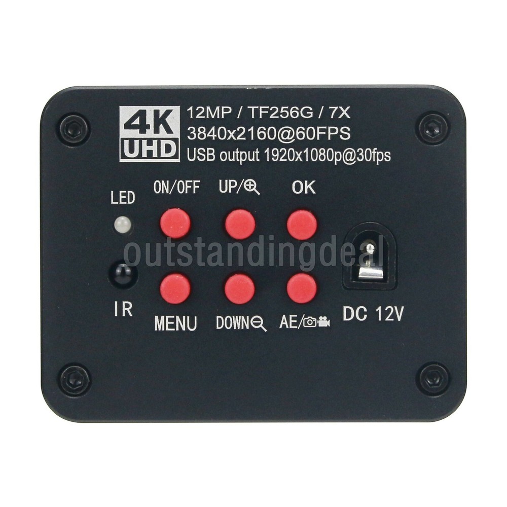 4K UHD 12MP Industrial Camera Microscope Video Camera C Mount 3840x2160 60FPS -