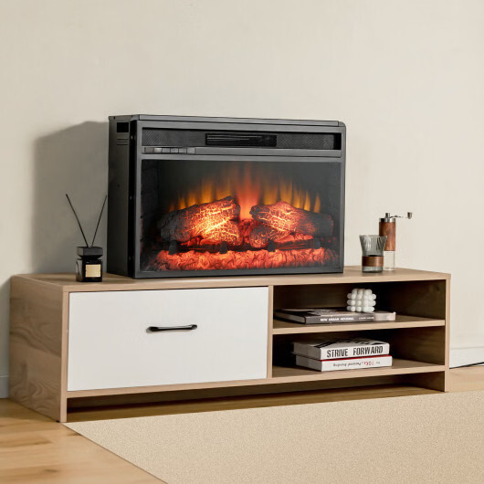 26 Inch Infrared Electric Fireplace Insert with Remote Control-Black