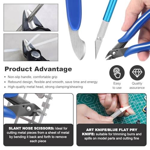 11PCS Model Kit Tools, Gundam Model Tool Kit, Hobby Building Tools Kit Set A