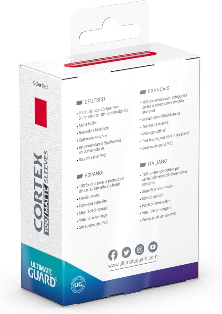 Ultimate Guard Cortex Sleeves Standard Size Matte Red (100)