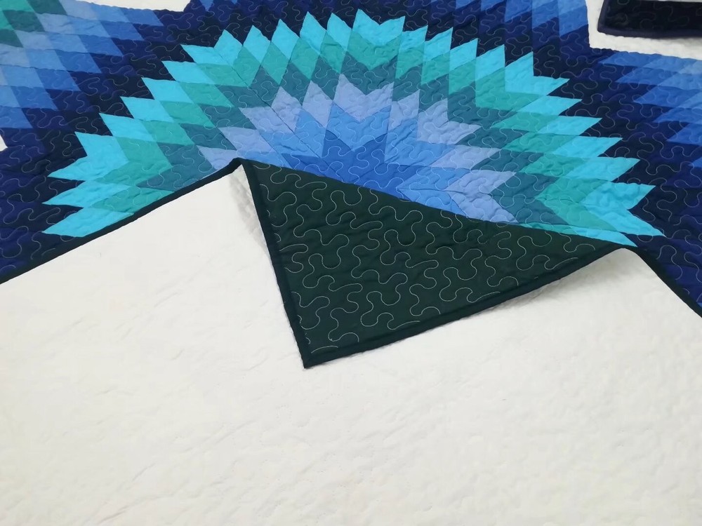 King Size Machine Pieced And quilted Patchwork Quilt#159