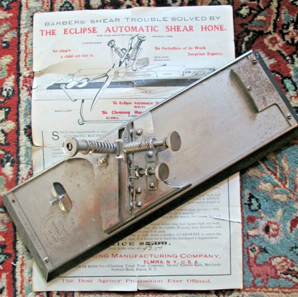Eclipse 1904 Barber Shop Scissors Shear Hone Sharpening Tool w/Illus. Brochure
