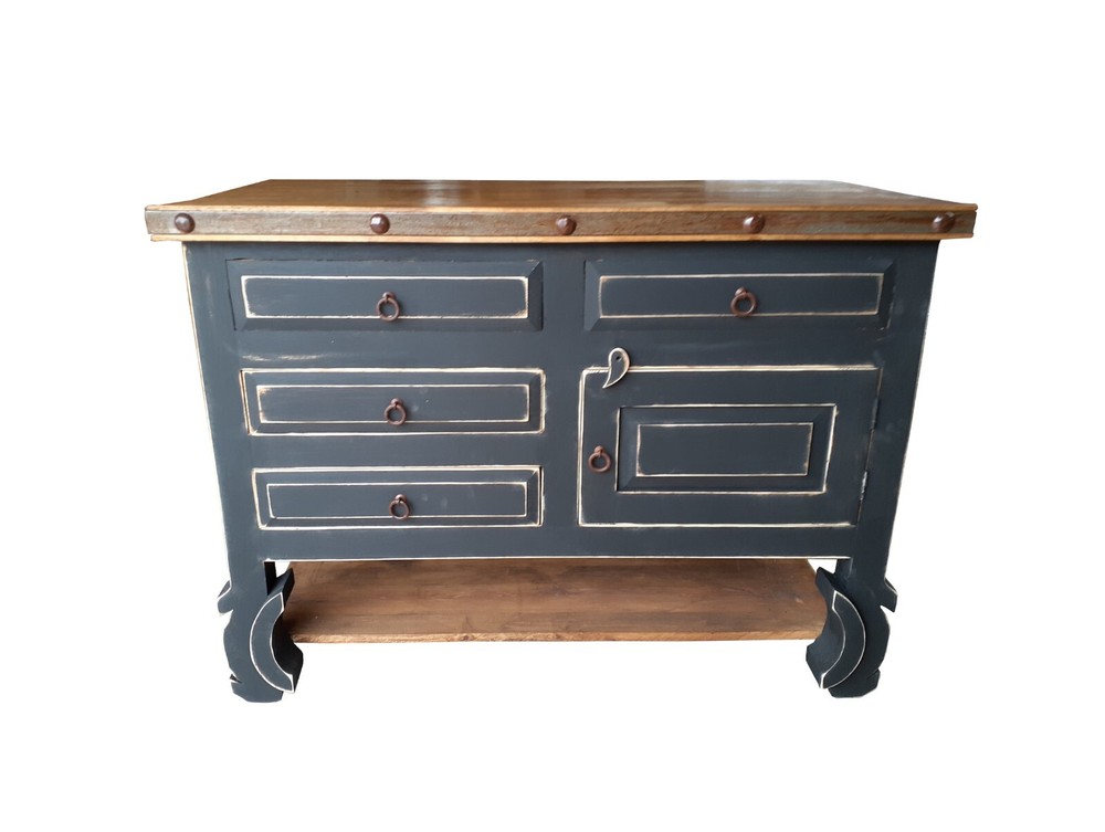 Delano Rustic Black Washed Bathroom Vanity