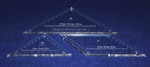 3 Piece "Zig Zag Zig" Template Set. Clear 1/8" Thick Acrylic