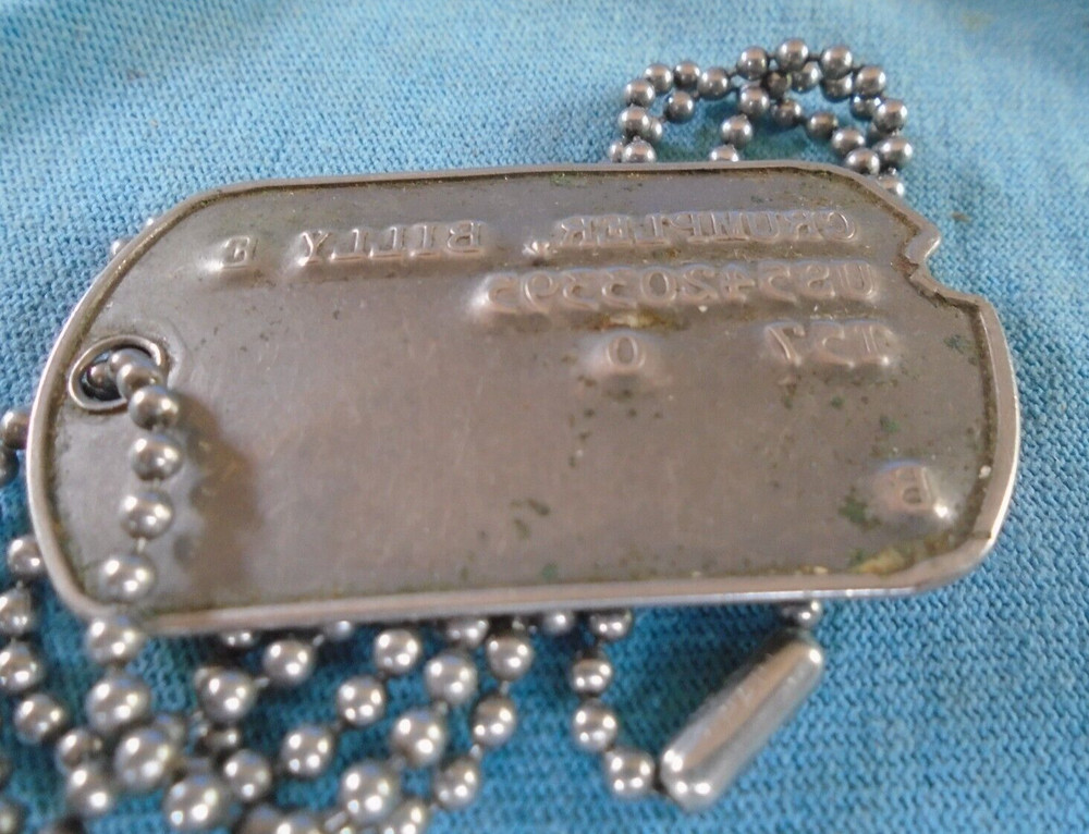 US Army dog tag, serial number starts with "US"