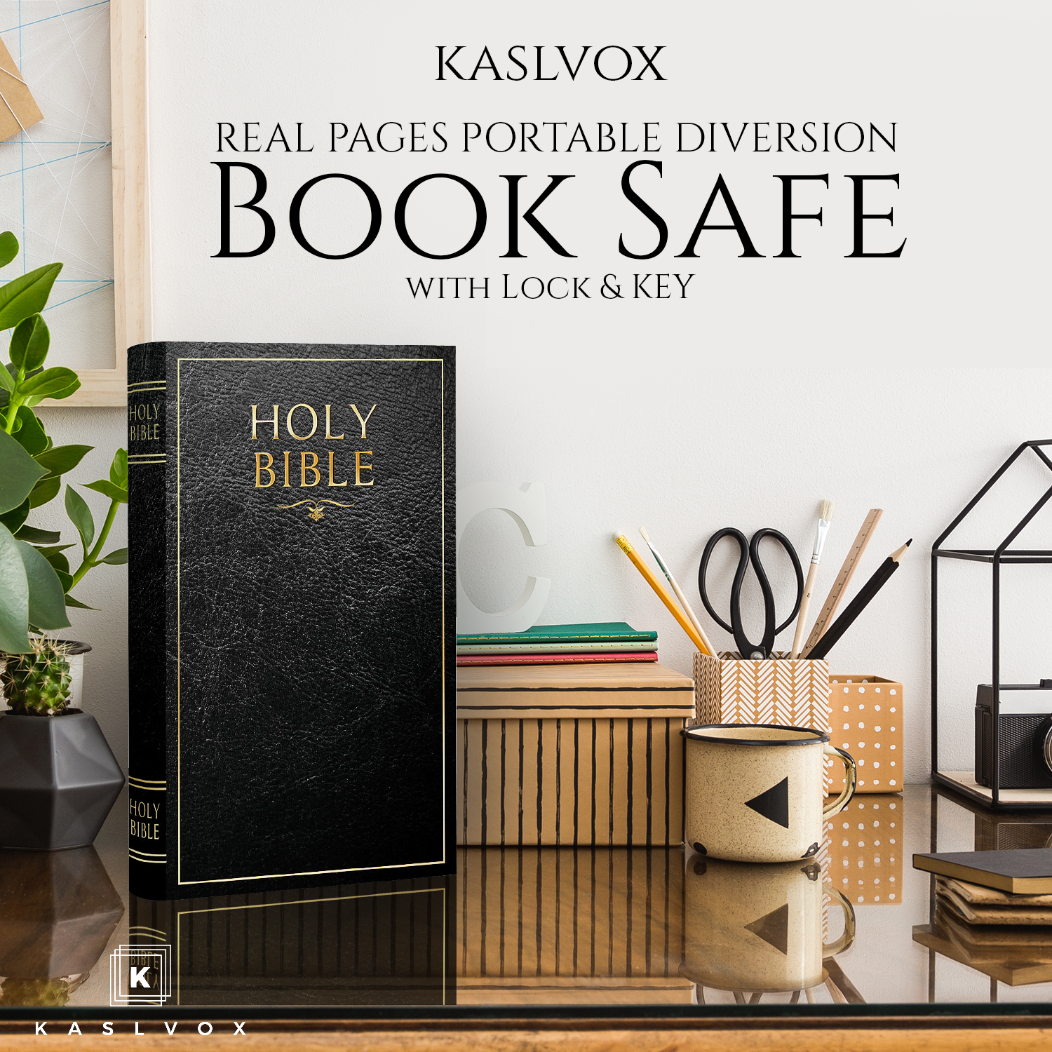 Portable Diversion Book Safe with Secret Compartment (Bible)
