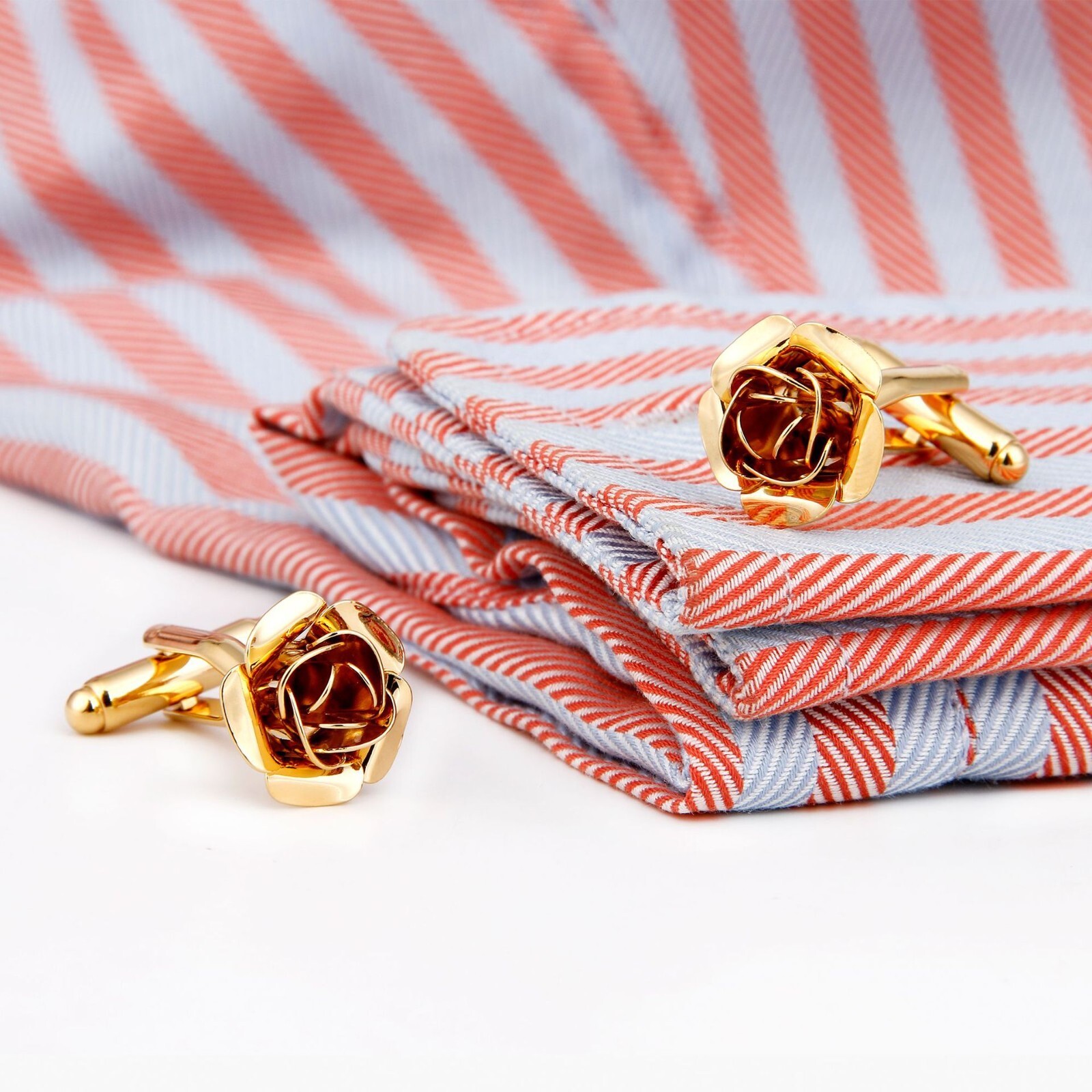 Rose Men Cufflinks 1 Pair of Shirt Suit Cuff Links Jewelry Rhinestone Classic