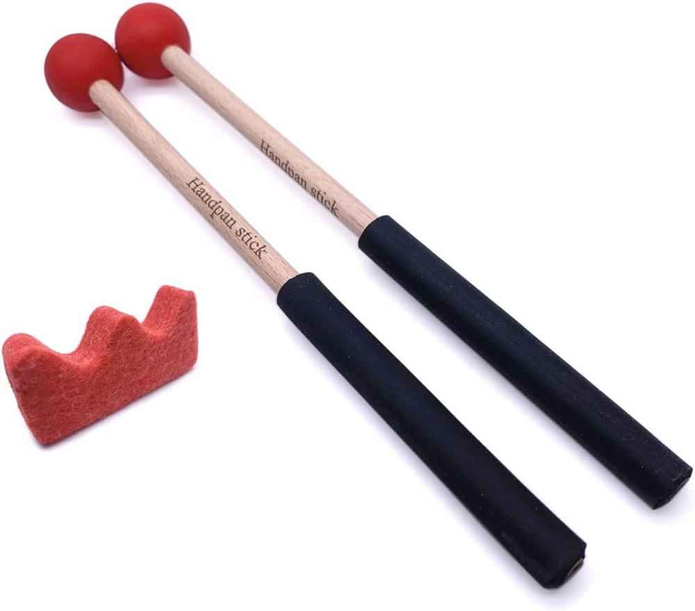 1 Pair Tongue Drum Mallets with Bracket Handpan Drum Sticks Rubber Mallet Percus