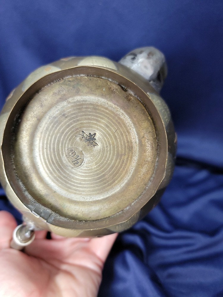 Old vintage silver/brass teapot middle east