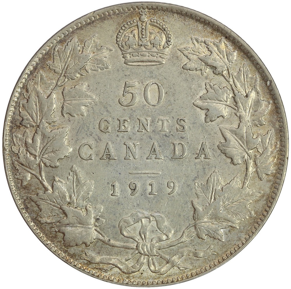 1919 Canada Silver 50 Cents KM-25