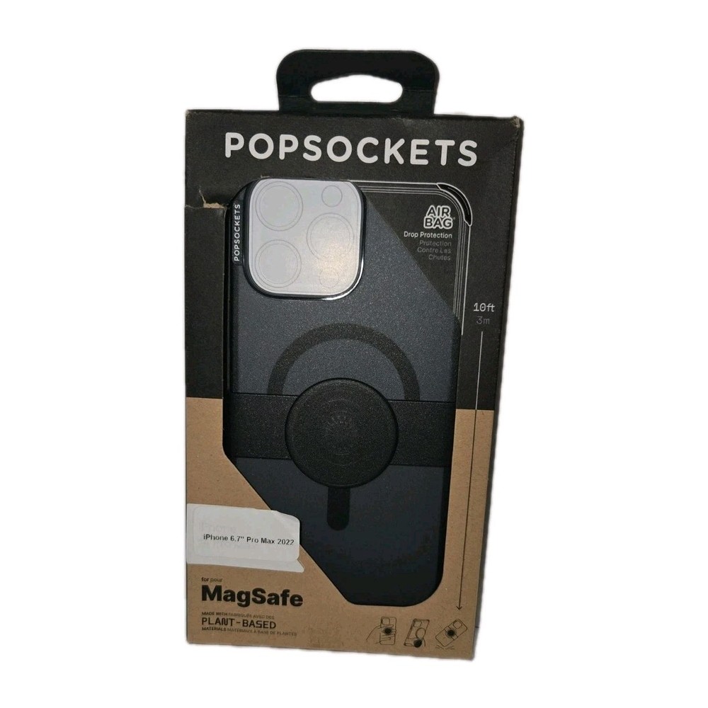 PopSockets PopCase for MagSafe for iPhone 14 Pro Max - Black Translucent NEW