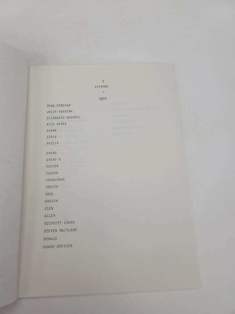 V / David Braff 1984 TV Script, Frank Ashmore "The Secret Underground"