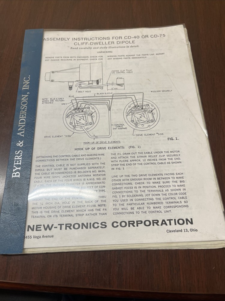 Cliff-dweller Dipole CD-40 Or CD-75 Instructions