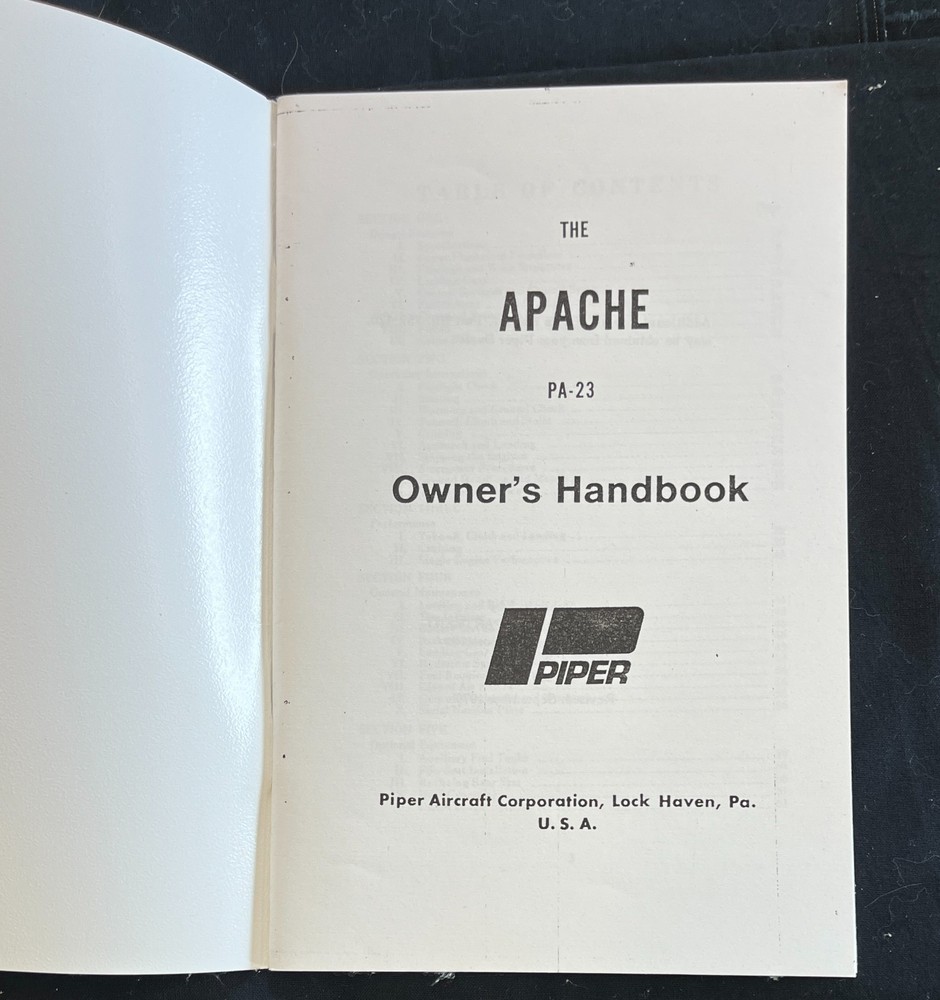 Piper Apache PA-23 Owner's Handbook