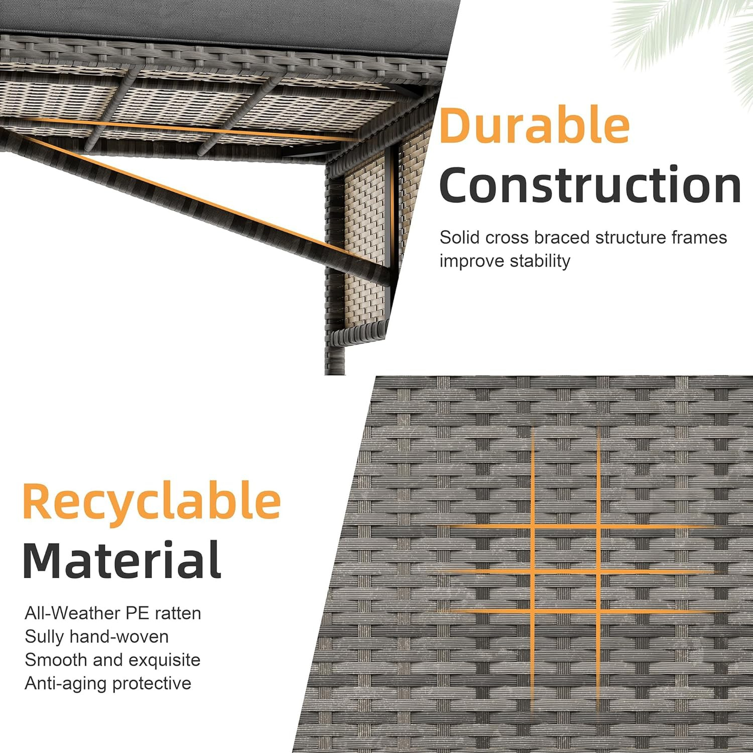 3-Piece Outdoor Patio Furniture Sets, Wicker Patio Conversation Sets, All Weathe