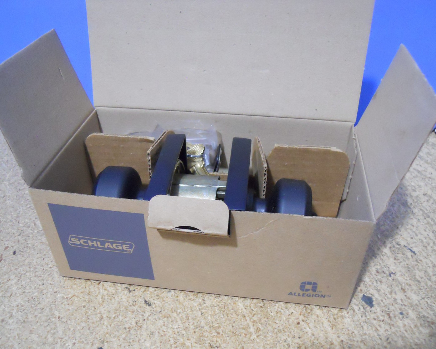 Schlage Keyed Entry Bowery Knob Collins Trim Matte Black F51A G BWE 622